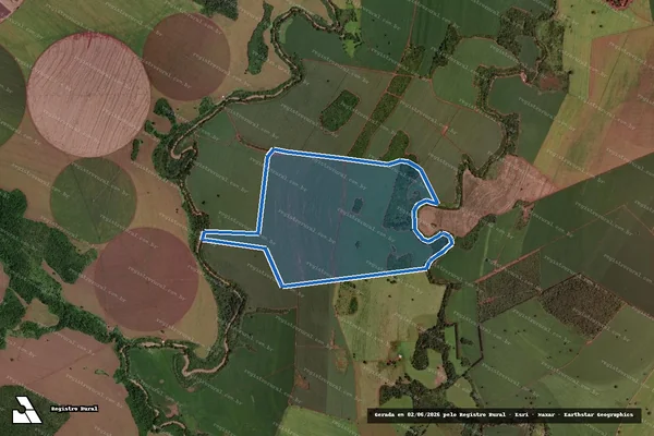 Imagem de satélite de Fazenda Dourados - Parcela 1 em Pirajuba - MG