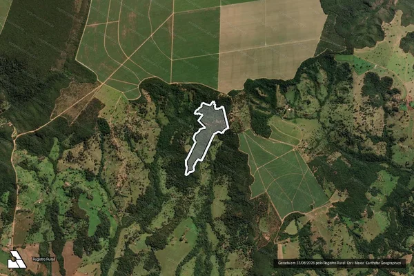 Imagem de satélite de FAZENDA SAUDADE - Matrícula 63.528 em Uberaba - MG