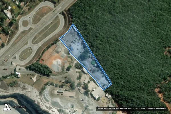 Imagem de satélite de Pau Deitado, Fazenda da Barra. - Parte em Carmo do Cajuru - MG