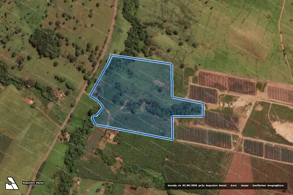 Imagem de satélite de Fazenda Ribeirão da Cachoeira - Parte 1 em Ouro Verde de Goiás - GO