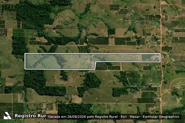 Imagem de satélite de Lote Rural n°. 82C, Gleba Bom Princípio A, Sítio Santo Antonio - Parcela 1 em Nova Brasilândia D'Oeste - RO