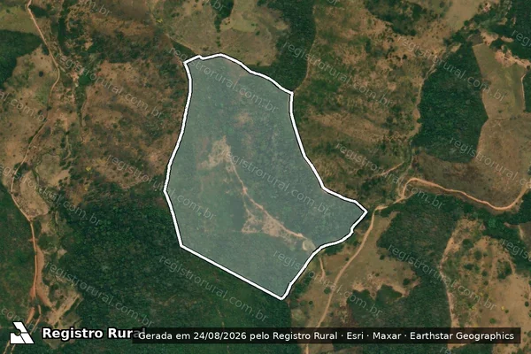 Imagem de satélite de FAZENDA DO BURACO-COCAIS - Gleba 02 em Rio Vermelho - MG