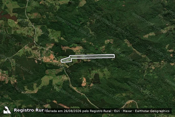 Imagem de satélite de MATRÍCULA 54.317 - ÁREA A PARCELAR 02 em São Bento do Sul - SC