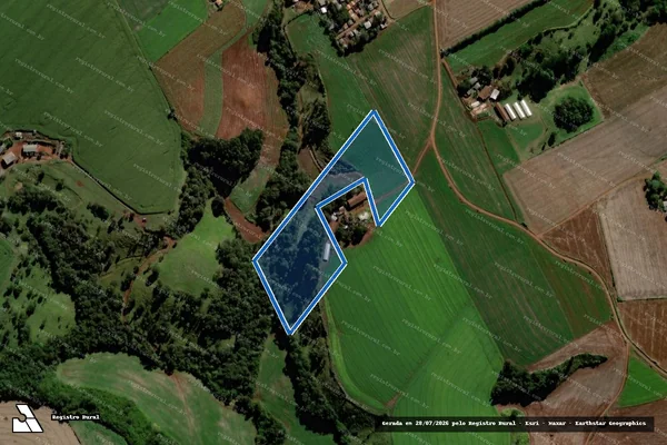 Imagem de satélite de Localizado no Quinhão n° 24 do Bloco n° 13, Fazenda Laranjeiras - Parte 03 em Rio Bonito do Iguaçu - PR