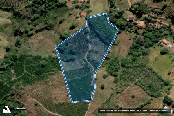 Imagem de satélite de SITIO SANTA RITA - MATRICULA 30616 em Inconfidentes - MG