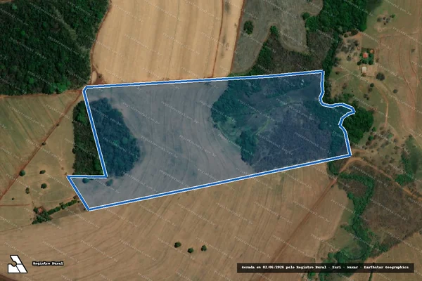 Imagem de satélite de FAZENDA JM - GLEBA 01 em Gouvelândia - GO