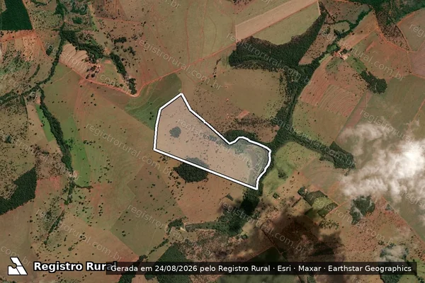 Imagem de satélite de FAZENDA TRES BARRAS, LUGAR DENOMINADO "CABECEIRA DOS VARÕES" - Gleba 01 em Prata - MG
