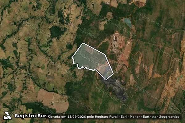 Imagem de satélite de Fazenda Jacuba de Baixo - Parte 1 em Niquelândia - GO