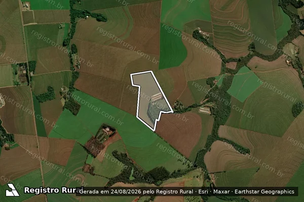 Imagem de satélite de LOTE RURAL Nº 65, GLEBA Nº 01, DO IMÓVEL "ESPIGÃO AZUL" - CASEMIRO CHERPINSKI OWSIANY em Cascavel - PR