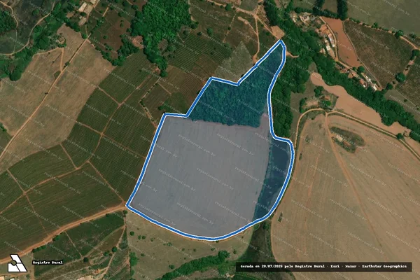Imagem de satélite de Fazenda Aleluia - Matrícula 22.117 em Machado - MG