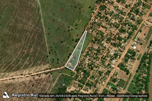 Imagem de satélite de Fazenda Barra do Fortaleza - PARCELA 03 em Coxim - MS