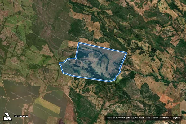 Imagem de satélite de FAZENDA CAETANO OU VÃO DO CAETANO - Parte 1 em Mara Rosa - GO