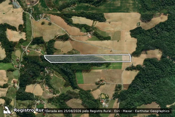 Imagem de satélite de SITIO ANDRÉ EGER - PARCELA 01 em Vidal Ramos - SC