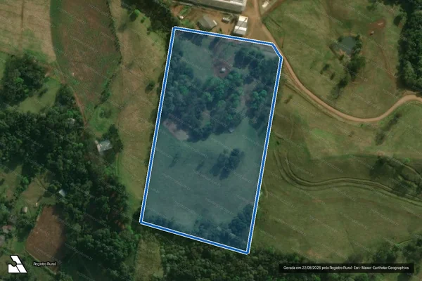 Imagem de satélite de A PARTE DO LOTE RURAL Nº 97 - Parcela 1 em São Miguel do Oeste - SC