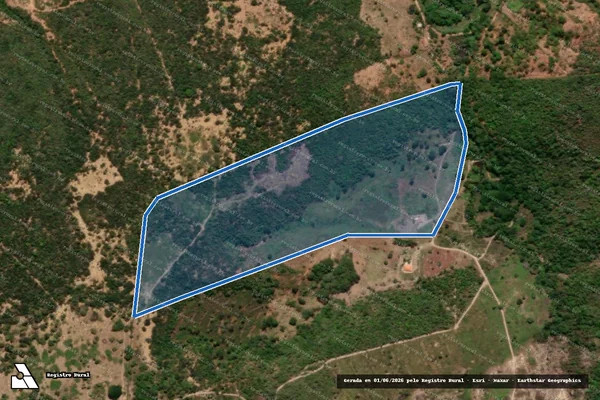 Imagem de satélite de FAZENDA TERREIRO LIMPO - I - Gleba 01 em Cachoeira de Pajeú - MG