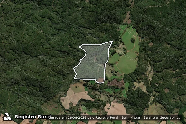 Imagem de satélite de Fazenda São João ? Matricula 1.247 - Única em Lebon Régis - SC