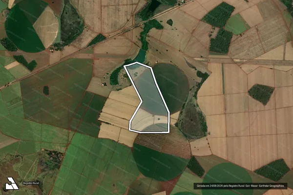 Imagem de satélite de Uma propriedade agricola e pastoril, localizada na Fazenda Santa Barbara-Lageado - Parcela 1 em Miguelópolis - SP