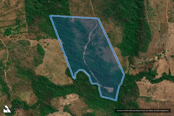 Imagem de satélite de Parte 01 da Fazenda Pé do Morro - Lote 223, do Loteamento Cocal, 4º Etapa - 001 em Rio Sono - TO