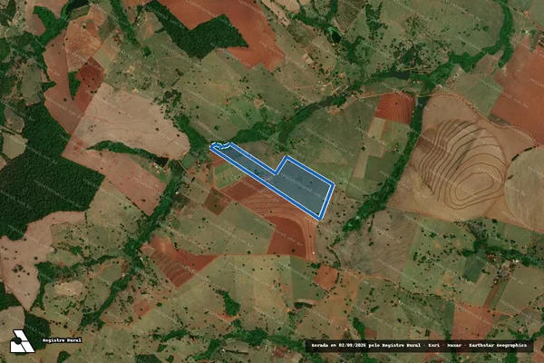 Imagem de satélite de FAZENDA SÃO SEBASTIÃO, SANTA LUZIA,  CONCEIÇÃO DO RETIRO E JARDIM, PASTINHO E CACHOEIRA - 001 em Itaguari - GO