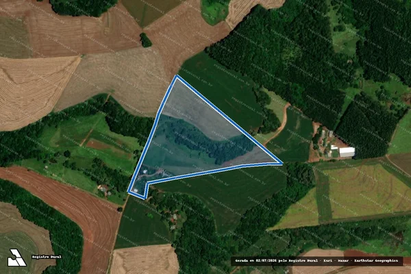 Imagem de satélite de Lote Rural 33-D, Gleba 49-FB, Colônia Missões. - 33-D GL-49-FB em Boa Esperança do Iguaçu - PR
