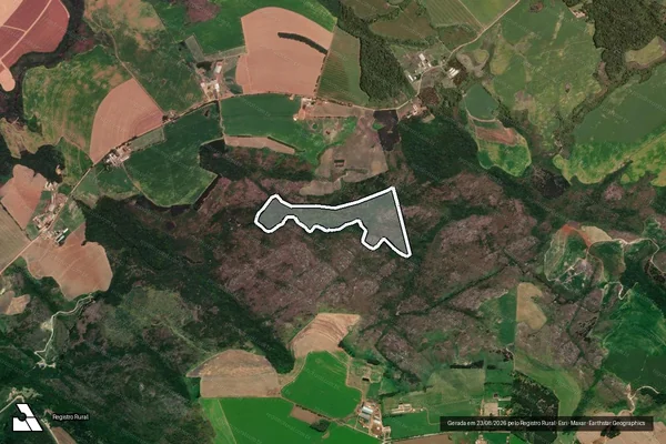 Imagem de satélite de Denominado Gleba nº 01 - Matrícula 37616 em Carambeí - PR