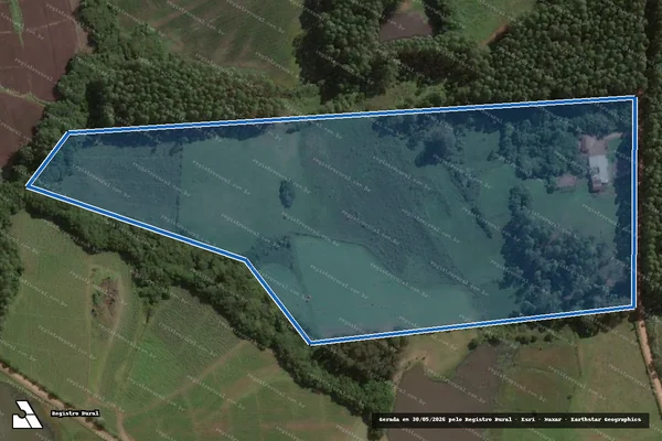 Imagem de satélite de Propriedade de João Derli de Souza Pacheco - Parte 1 em Barão do Triunfo - RS