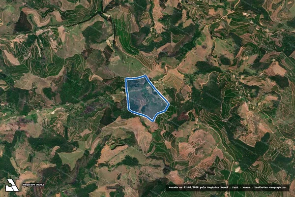 Imagem de satélite de Jaguarai ou córrego da União ou Onça - Parcela 1 em Reduto - MG