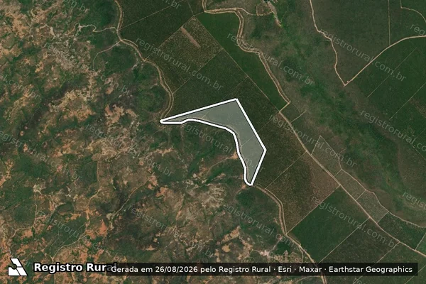 Imagem de satélite de Fazenda Pinheiro Córrego Sucuriú - Parte 01 em Minas Novas - MG