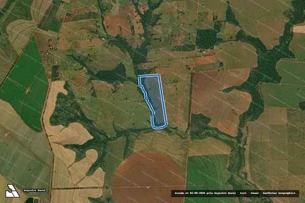 Imagem de satélite de Fazenda Nova Damasco - Matrícula: 588 em Narandiba - SP