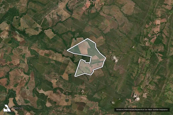 Imagem de satélite de FAZENDA PRIMAVERA - LOTEAMENTO ÁGUA QUENTE,  LOTES 37, 37-A, GLEBA 4, 13-A, 13-REMANESCENTE E 14 / Parte 1 em Jaú do Tocantins - TO