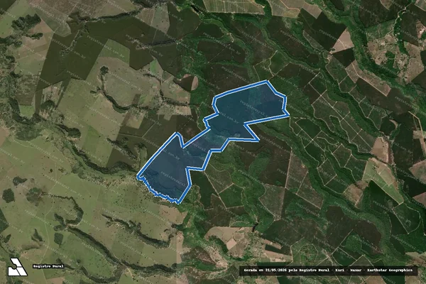 Imagem de satélite de FAZENDA SÃO BERNARDO - Matrícula 3.819 em Caravelas - BA