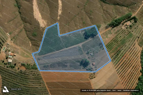 Imagem de satélite de Fazenda Esperança, Andorinha e Campestre ? PA Santa Cecília, Lote 05 - Parte 1 em Campos Altos - MG