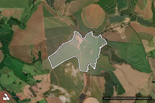 Imagem de satélite de Fazenda Santa Clara - Matrícula 2829 em Pardinho - SP