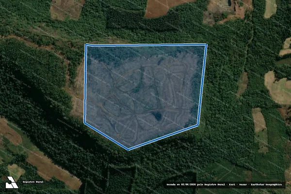 Imagem de satélite de IMÓVEL RURAL "A" - VICINAL PAREDÃO - MATR. 11.260 - Gleba 01 em Cruz Machado - PR