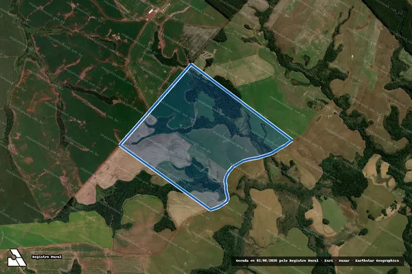 Imagem de satélite de Parte do Imóvel Rural Gleba n°06 da Invernada do Machado em Coronel Vivida - PR