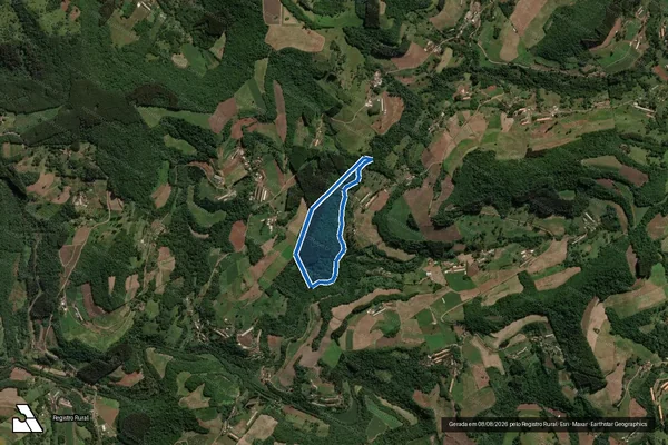 Imagem de satélite de Parte do Lote Rural 75 ? 2° Bloco Lageado Taquaral - Matrícula 19.702 em Presidente Castello Branco - SC