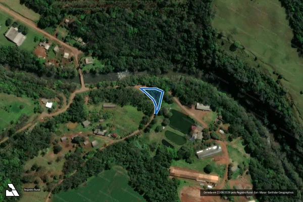 Imagem de satélite de Parte do Lote Rural nº 137, da Secção Ouro - GLEBA B em Quilombo - SC
