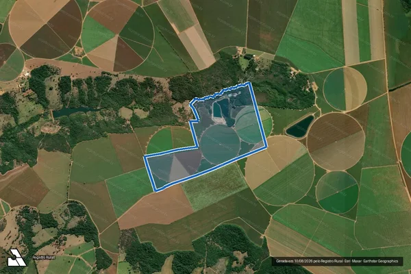 Imagem de satélite de FAZENDA LAGOA DOURADA, LUGAR DENOMINADO OLHOS D?ÁGUA E MATINHA DOS VEADOS  - 001 em Santa Juliana - MG