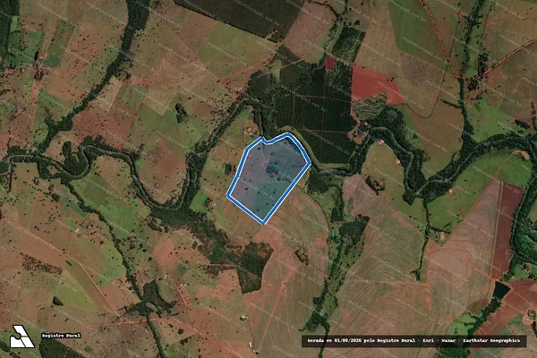 Imagem de satélite de FAZENDA CERRADINHO - 001 em Prata - MG
