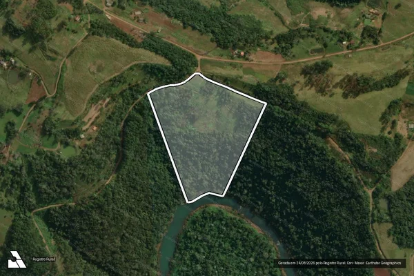 Imagem de satélite de PARTE DO LOTE URBANO Nº 376 - PARCELA 03 em Paraíso - SC