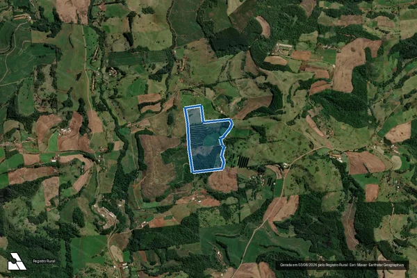 Imagem de satélite de Parte dos lotes nº 200, 201, 202, 203 e 204 - PARCELA 3 em Jardinópolis - SC