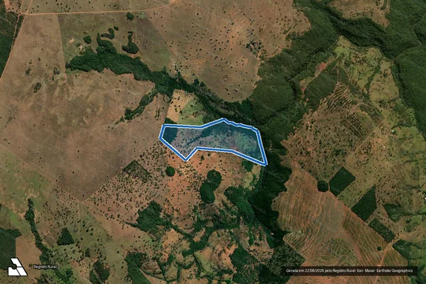 Imagem de satélite de FAZENDA BOA VISTA DOS BORGES - Parte 1 em Ivolândia - GO