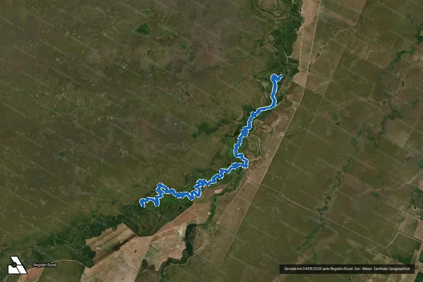 Imagem de satélite de FAZENDA BARRA DO DIA - RIO SÃO JOÃO GRANDE em Ribeirão Cascalheira - MT