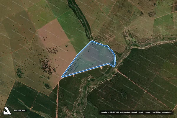 Imagem de satélite de FAZENDA SÃO VICENTE VII REMANESCENTE - PARTE 6 em Água Clara - MS