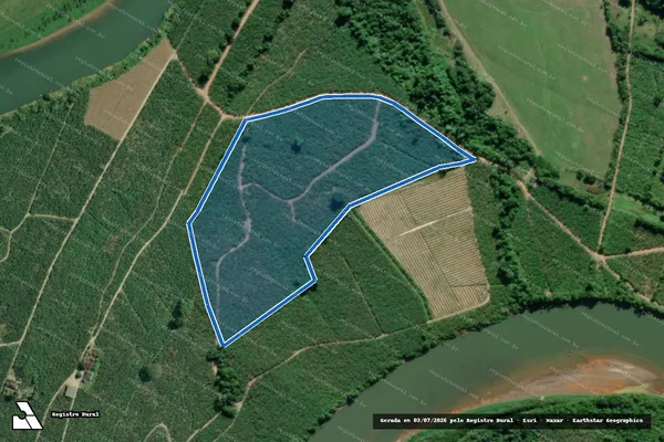 Imagem de satélite de Sítio Pracatu - Gleba B em Sete Barras - SP