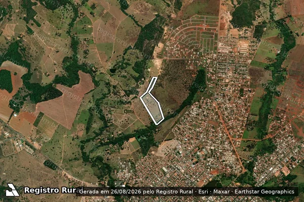 Imagem de satélite de FAZENDA TAMANDUA OU PINDIABAS - GLEBA 02 em Iporá - GO