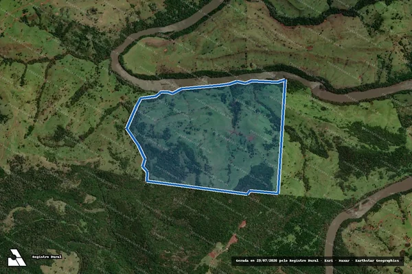 Imagem de satélite de LOTE 09 DA GLEBA 19 DA COLONIA A GUARANIAÇU - FAZENDA NOSSA SENHORA DE LOURDES em Diamante do Sul - PR