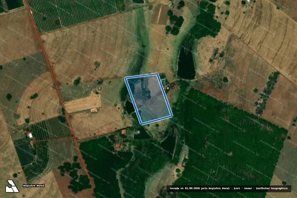 Imagem de satélite de SÍTIO SÃO PEDRO - Perímetro Geral em Urânia - SP