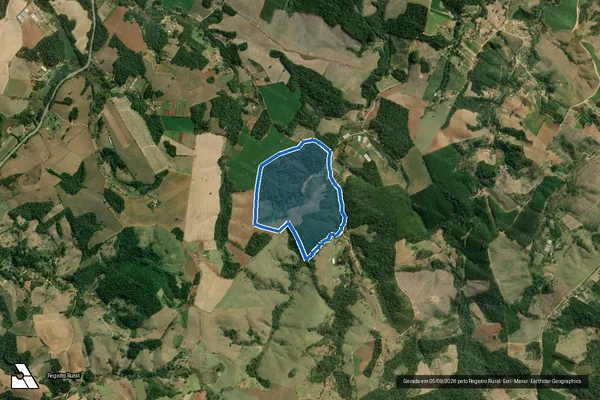 Imagem de satélite de Sítio Ribeirão - Gleba 1 em Capão Bonito - SP
