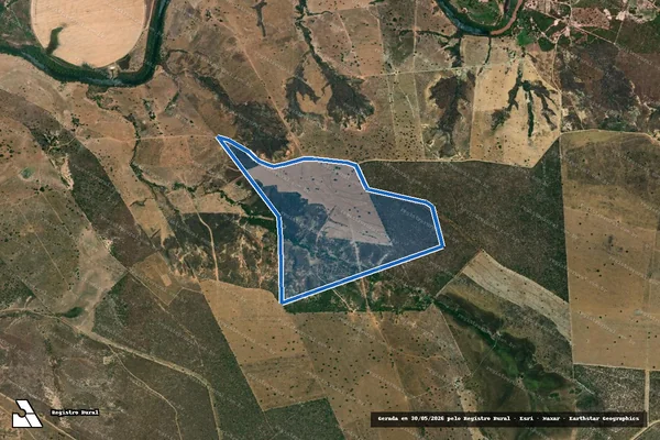 Imagem de satélite de LOTEAMENTO ALVORADA DO NORTE DENOMINADO N° 03  FAZENDA GADO BRAVO - Gleba B em Alvorada do Norte - GO